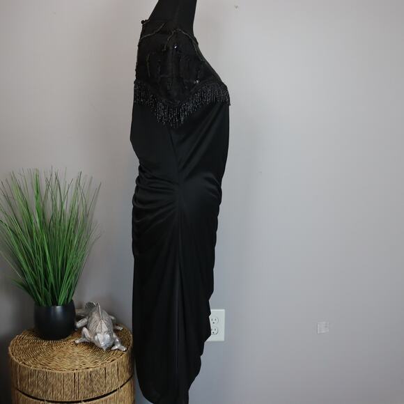 Vintage Filigree dress with sequins and beaded fringe size 14 - Picture 2 of 6